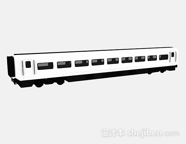 免费黑白色火车车厢3d模型下载