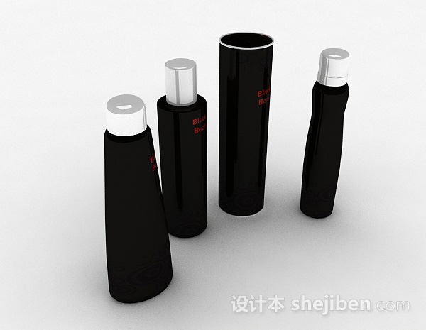 黑色瓶装护肤品3d模型下载