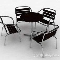 黑色时尚室外单人椅3d模型下载