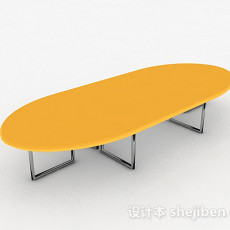 黄色简约会议桌3d模型下载