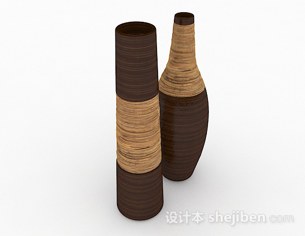 设计本棕色瓷器摆设品3d模型下载