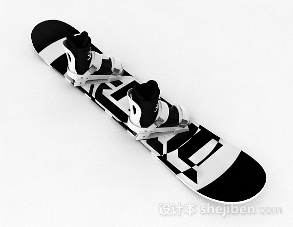 设计本双色单板雪橇3d模型下载