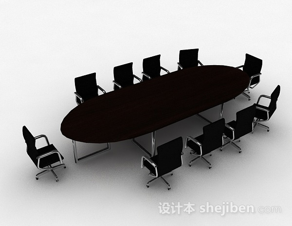 椭圆形会议桌椅组合
