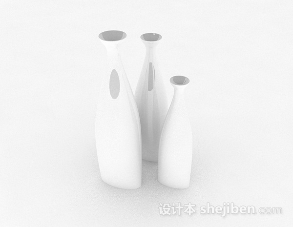 白色陶瓷酒具3d模型下载