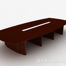 实木大会议桌3d模型下载
