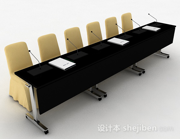演讲桌椅组合3d模型下载