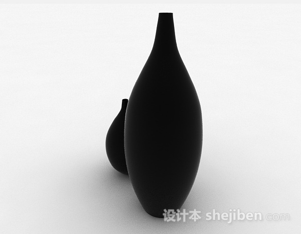 设计本现代风格黑色大肚瓷器瓶3d模型下载