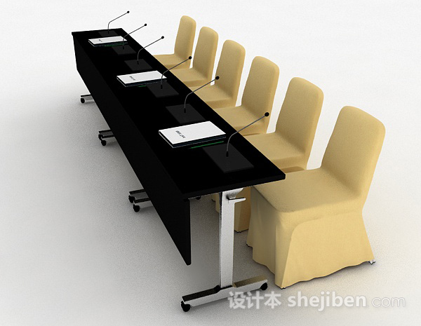 设计本演讲桌椅组合3d模型下载