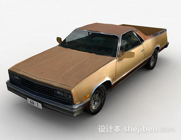 现代风格棕色汽车3d模型下载