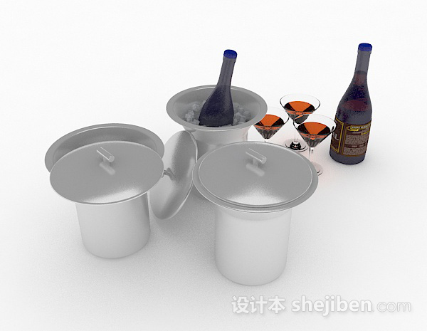 设计本酒瓶3d模型下载