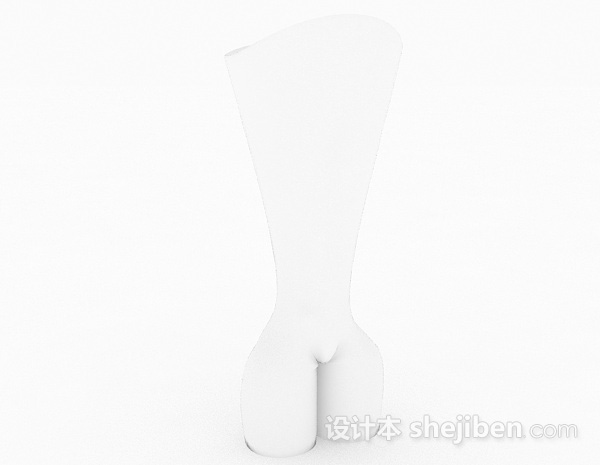 设计本白色陶瓷浅色家居装饰摆设品3d模型下载