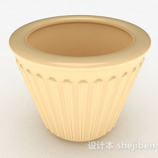 圆形陶瓷花钵3d模型下载