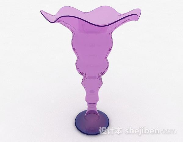 紫色广口玻璃花瓶