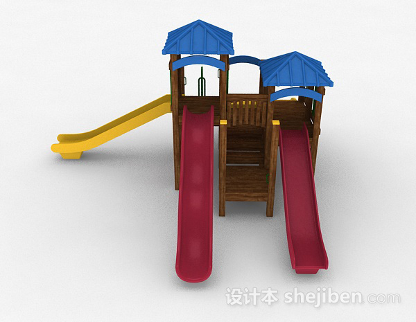 现代风格室外公园滑滑梯3d模型下载