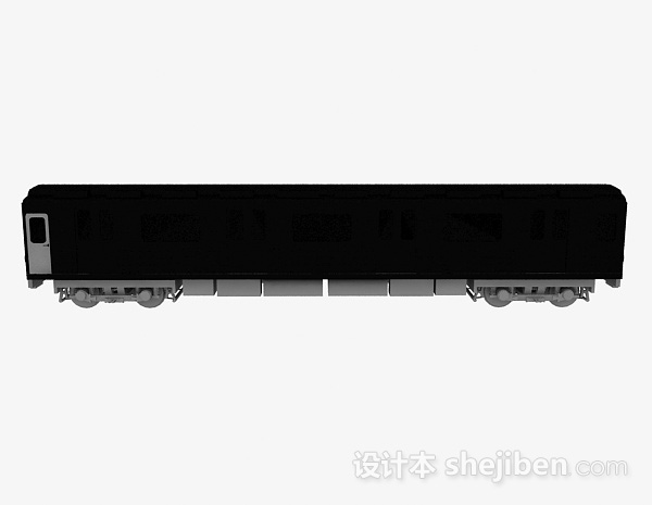 现代风格黑色火车车厢3d模型下载