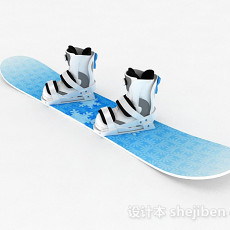 蓝色单板雪橇3d模型下载