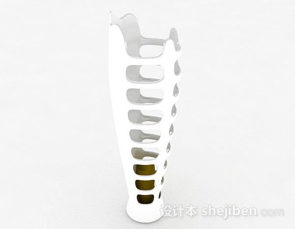 白色镂空陶瓷花瓶3d模型下载