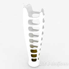 白色镂空陶瓷花瓶3d模型下载