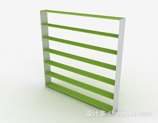 现代风格嫩绿色多层文件置物架3d模型下载