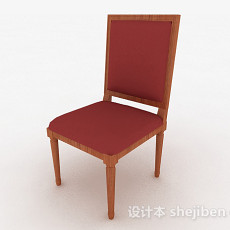 欧式风格红色布艺单人椅3d模型下载