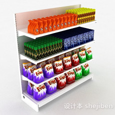 超市货物展示架3d模型下载