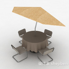 户外休闲桌椅3d模型下载