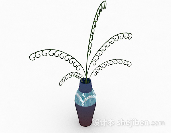 紫色大肚花瓶3d模型下载
