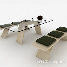 简约餐桌椅组合3d模型下载