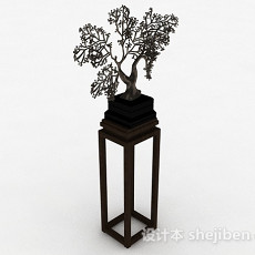 室内树状盆栽3d模型下载