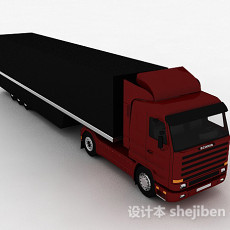 红黑色大卡车3d模型下载