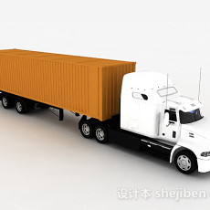 白色集装箱车3d模型下载