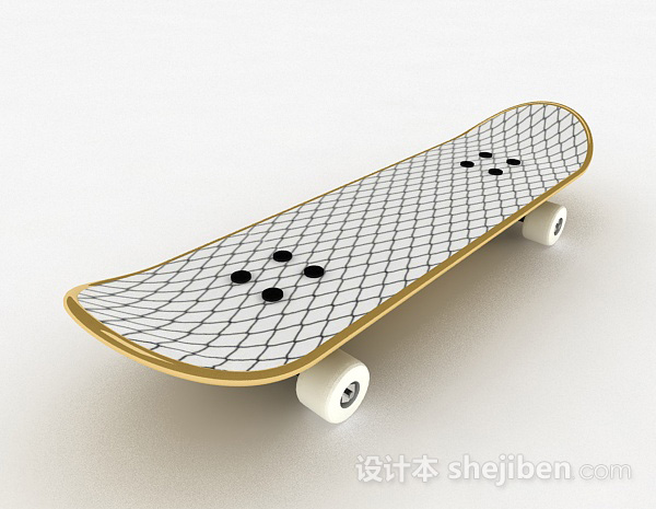 网格花纹滑板3d模型下载