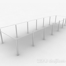 简约玻璃办公会议桌3d模型下载