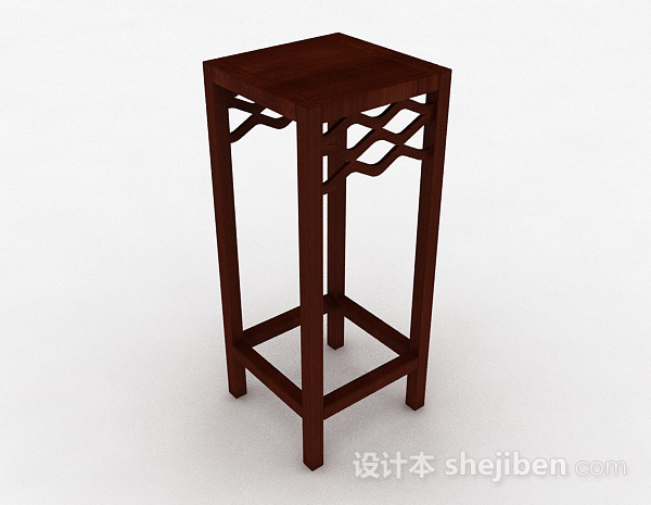 中式木质花架3d模型下载