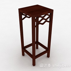 中式木质花架3d模型下载