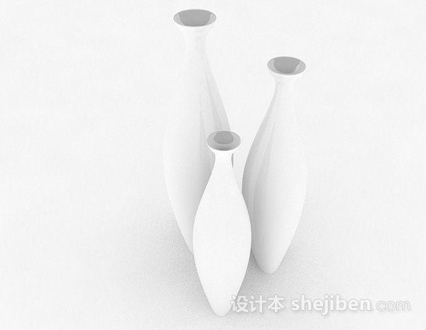 现代风格白色陶瓷酒具3d模型下载