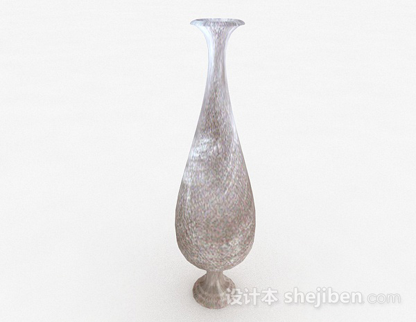 免费喇叭口细长瓶身陶瓷花瓶3d模型下载