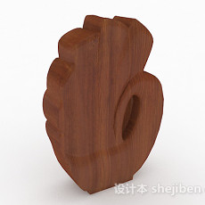 棕色木质雕刻摆设品3d模型下载