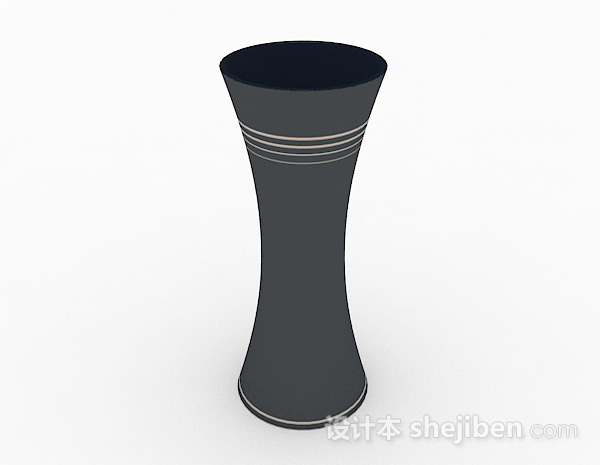 黑色广口花瓶3d模型下载