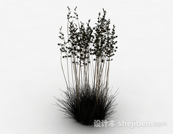 密集型草叶植物3d模型下载