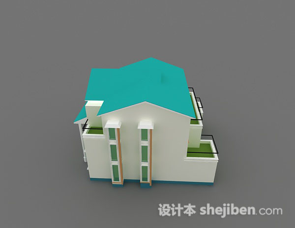设计本绿色小公寓3d模型下载