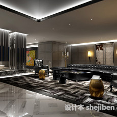 豪华奢侈客厅室内设计3d模型下载