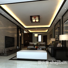 家装中式客厅3d模型下载