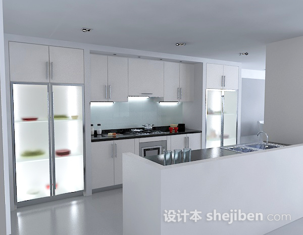 现代厨房免费33d模型下载