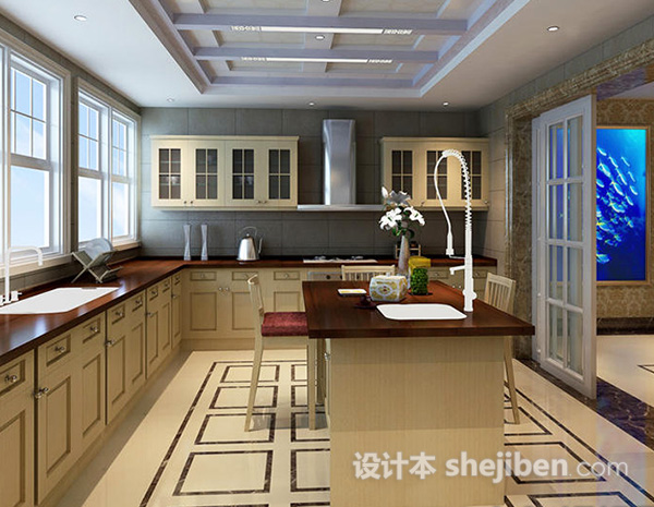 开放式厨房3D模型2