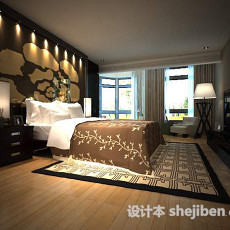 中式家居卧室3d模型下载