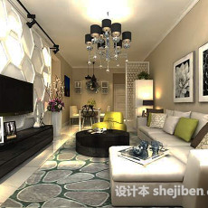 现代客厅石膏电视墙3d模型下载