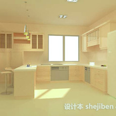 现代厨房3d模型下载