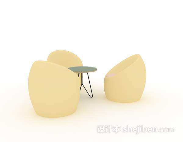 设计本休闲桌椅组合3d模型下载