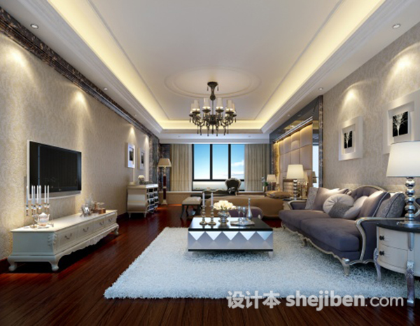 欧式风格3d客厅模型